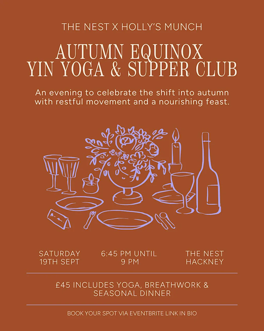 Autumn Equinox Yin & Supper Club | The Nest x Holly's Munch at The Nest Hackney