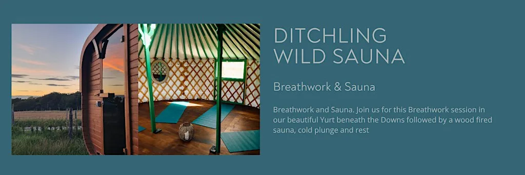 Breathwork and Sauna - Letting Go at Ditchling Wild Sauna (follow google maps to South Downs View Glamping)