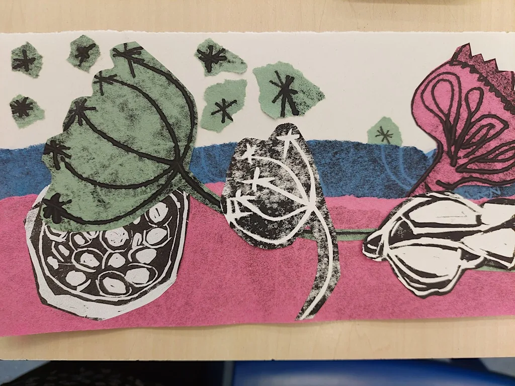 Autumnal Printmaking with Cloe Sparrow - Week 1 Monoprinting