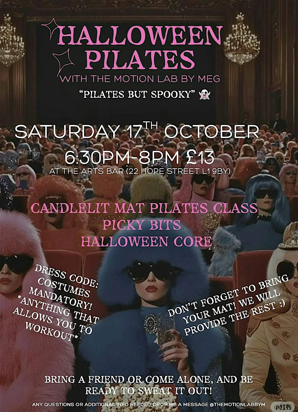 Halloween Pilates with the motion lab by meg at Liverpool Arts Bar