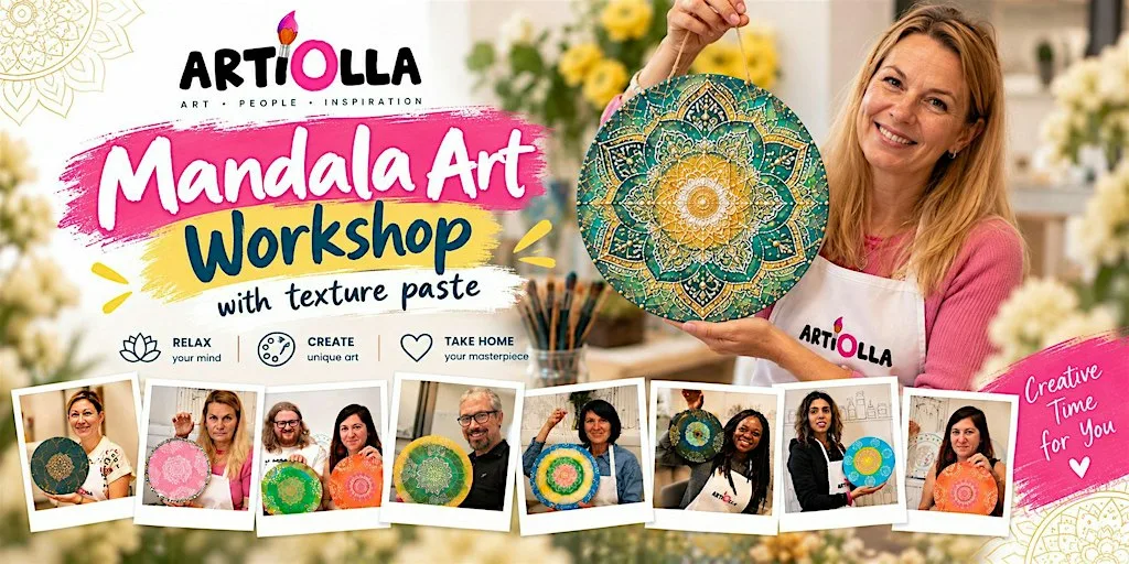 Mandala Texture Art Workshop | Create with Texture Paste at Hub on the Hill
