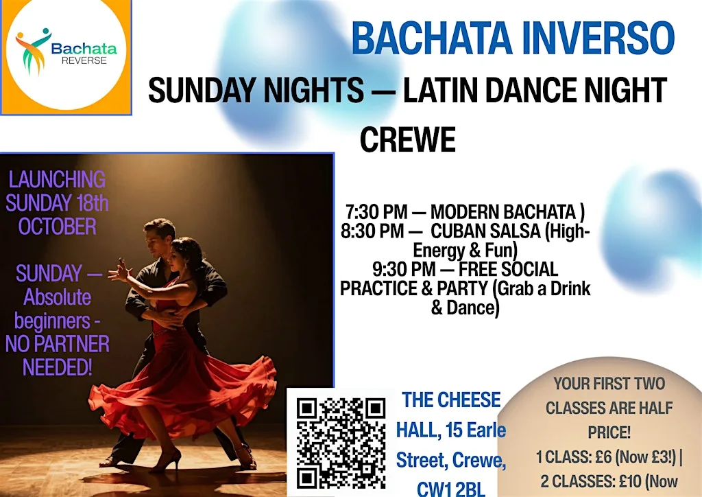 Bachata and Salsa Classes Crewe - Bachata Inverso at The Cheese Hall