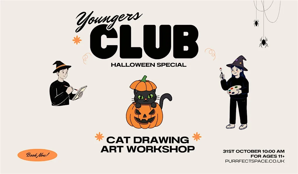 Youngers Art Club: Drawing Halloween Cats at Purrfect Space