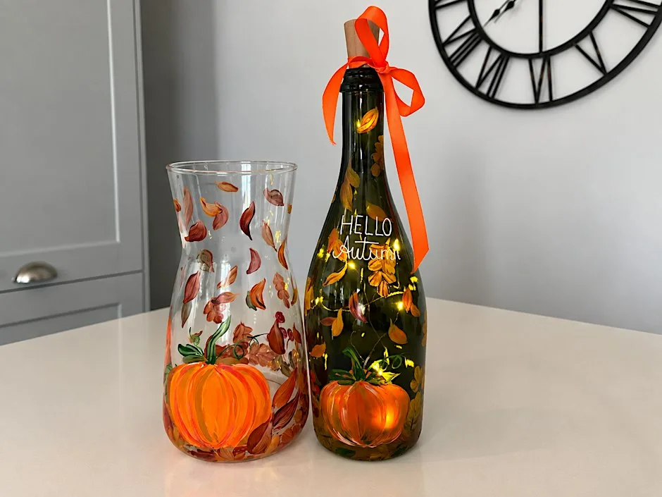 Autumn Glass painting at The Elements Glass Workshop