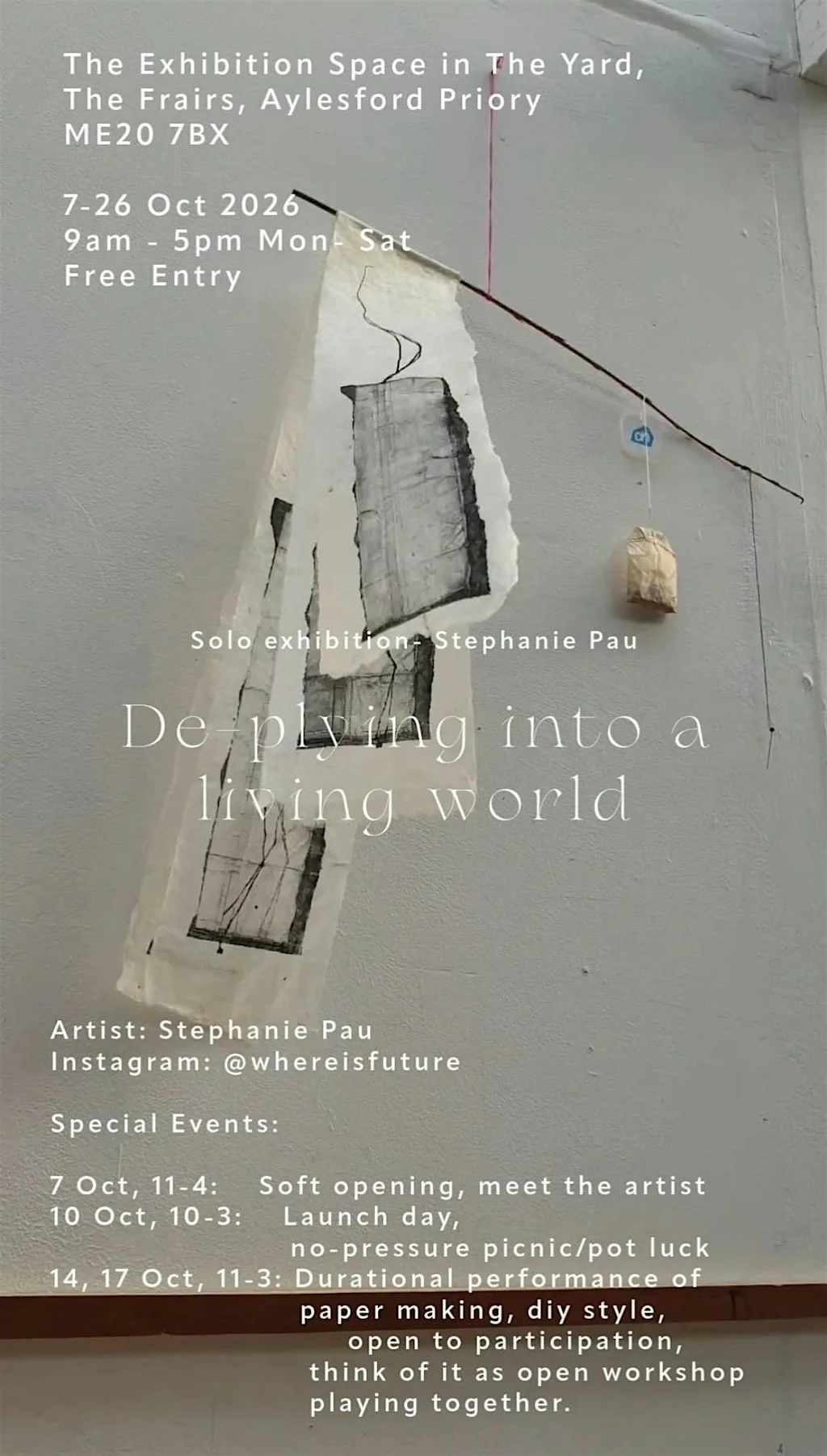 Art Exhibition: De plying into the living World - Stephanie Pau at The Friars Aylesford Priory