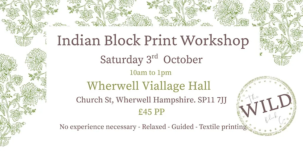 Indian Block Printing Workshop - Wherwell, Hampshire