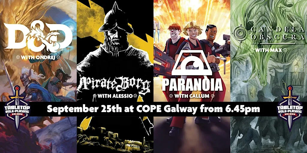 TTRPGs at COPE Galway 25th September at COPE Galway Charity shop