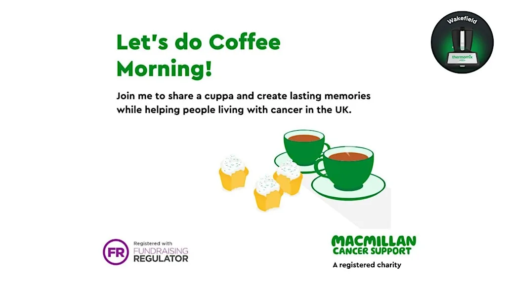 MACMILLAN COFFEE MORNING WITH THERMOMIX at Thermomix Yorkshire and NE Branch