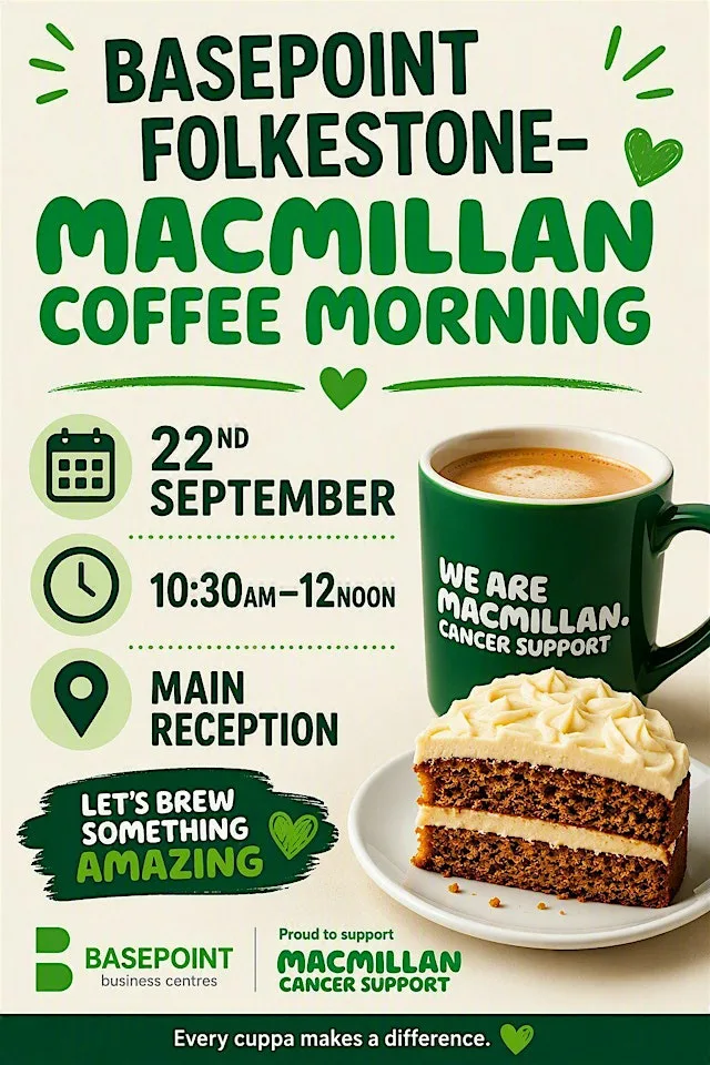 Macmillan Coffee Morning at Basepoint - Folkestone, Shearway Business Park