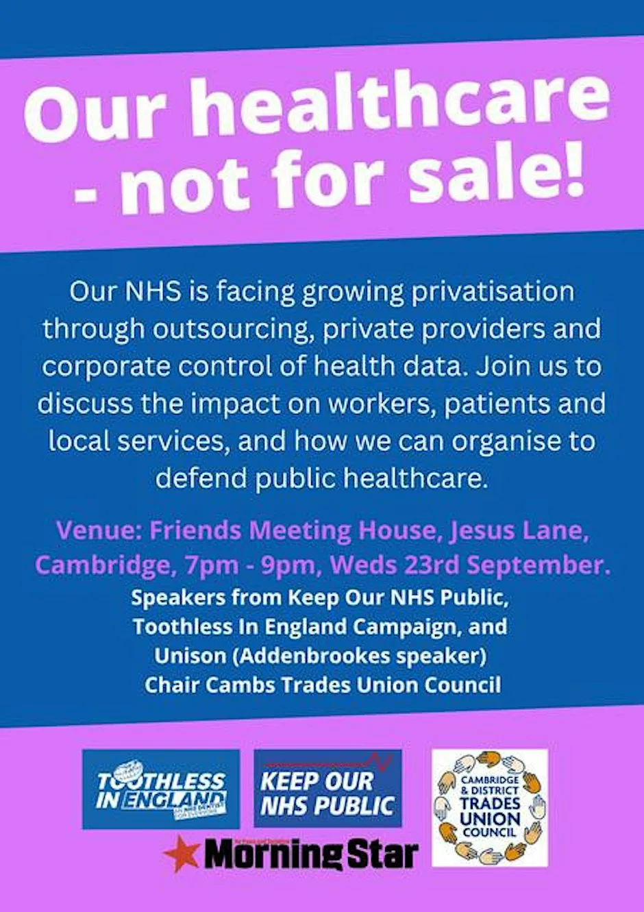 Our Healthcare - Not For Sale!