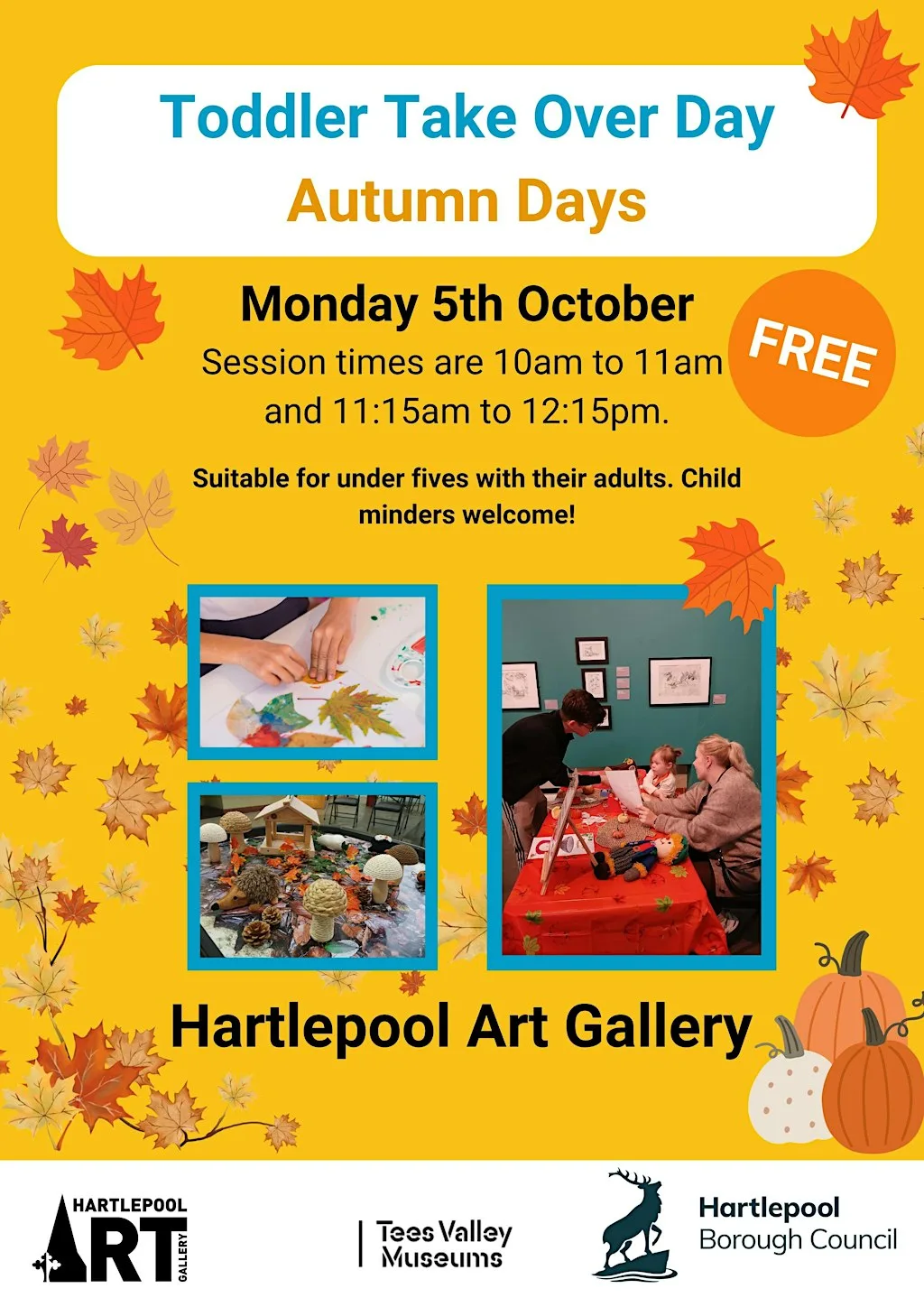 Toddler Takeover Day - Autumn Woodland - 10am at Hartlepool Art Gallery