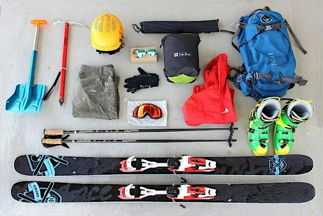 Equipment for ski mountaineering at Yorkshire Bridge Inn
