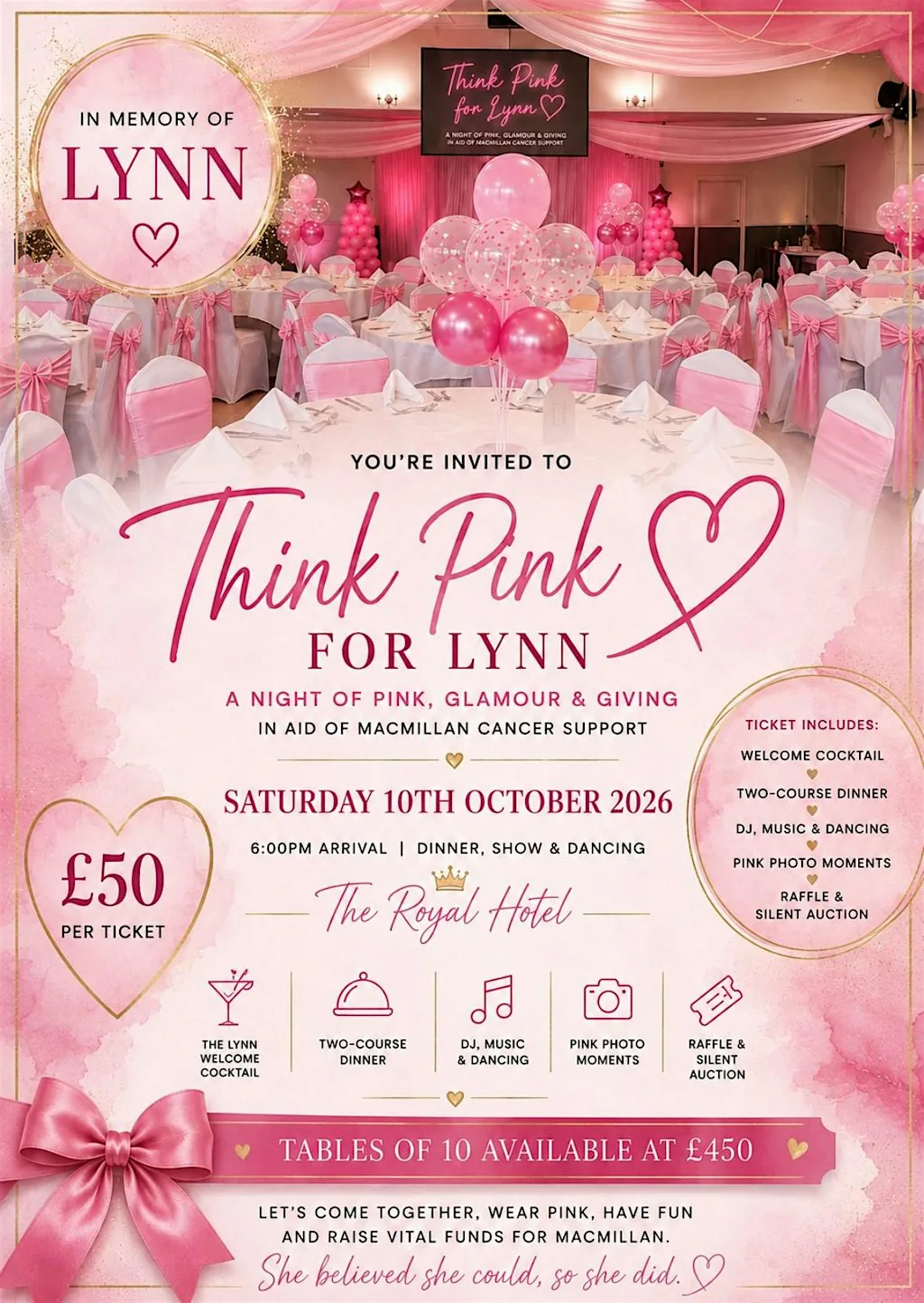 Think Pink for Lynn at The Royal Hotel