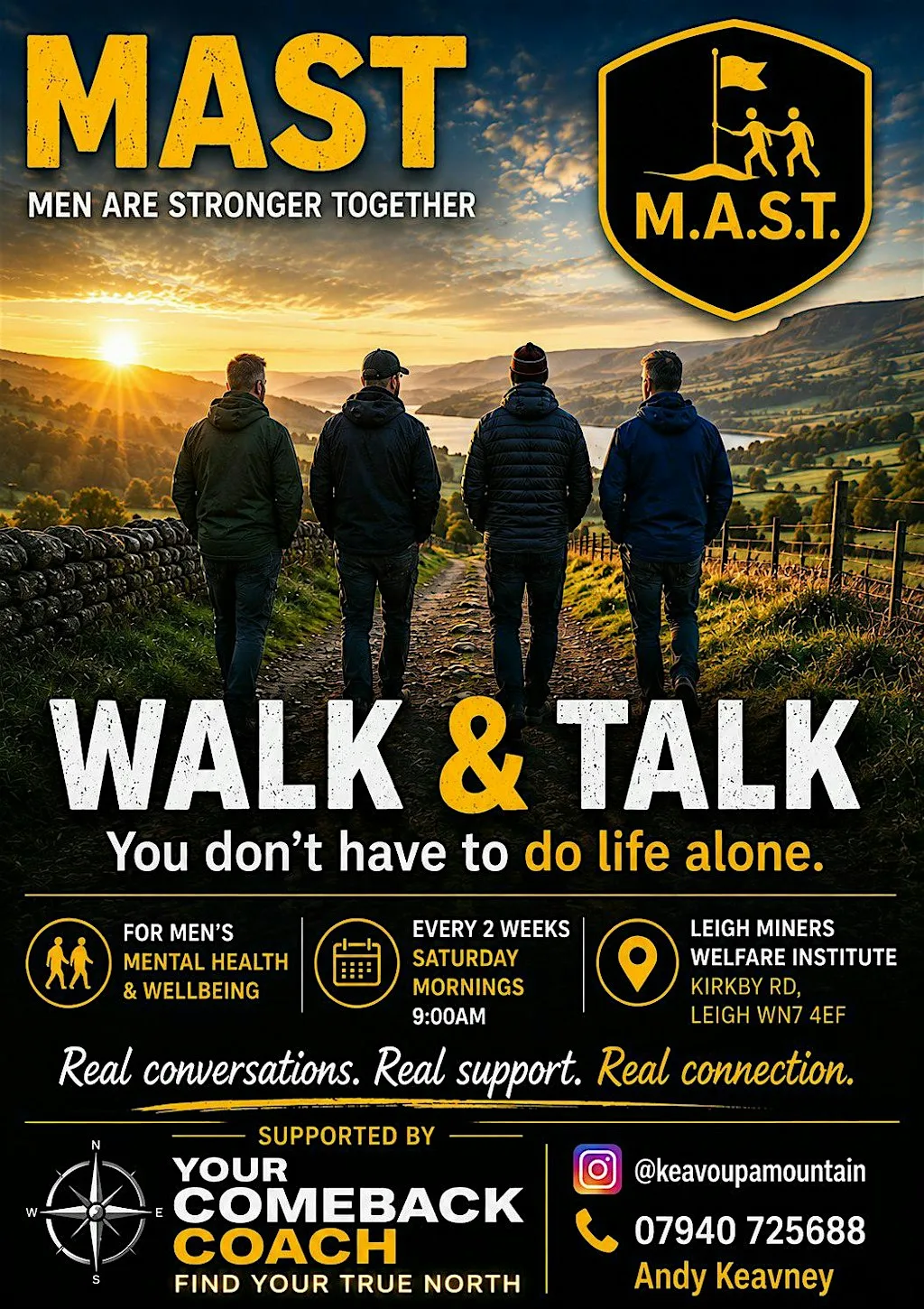 Men Are Stronger Together at Leigh Miners Welfare Institute