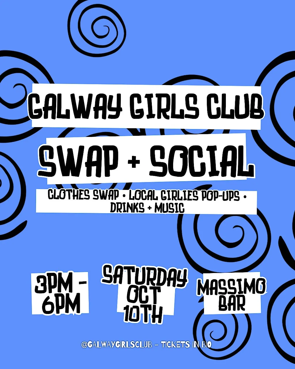 Galway Girls Club - Swap + Social at Massimo Bar Galway