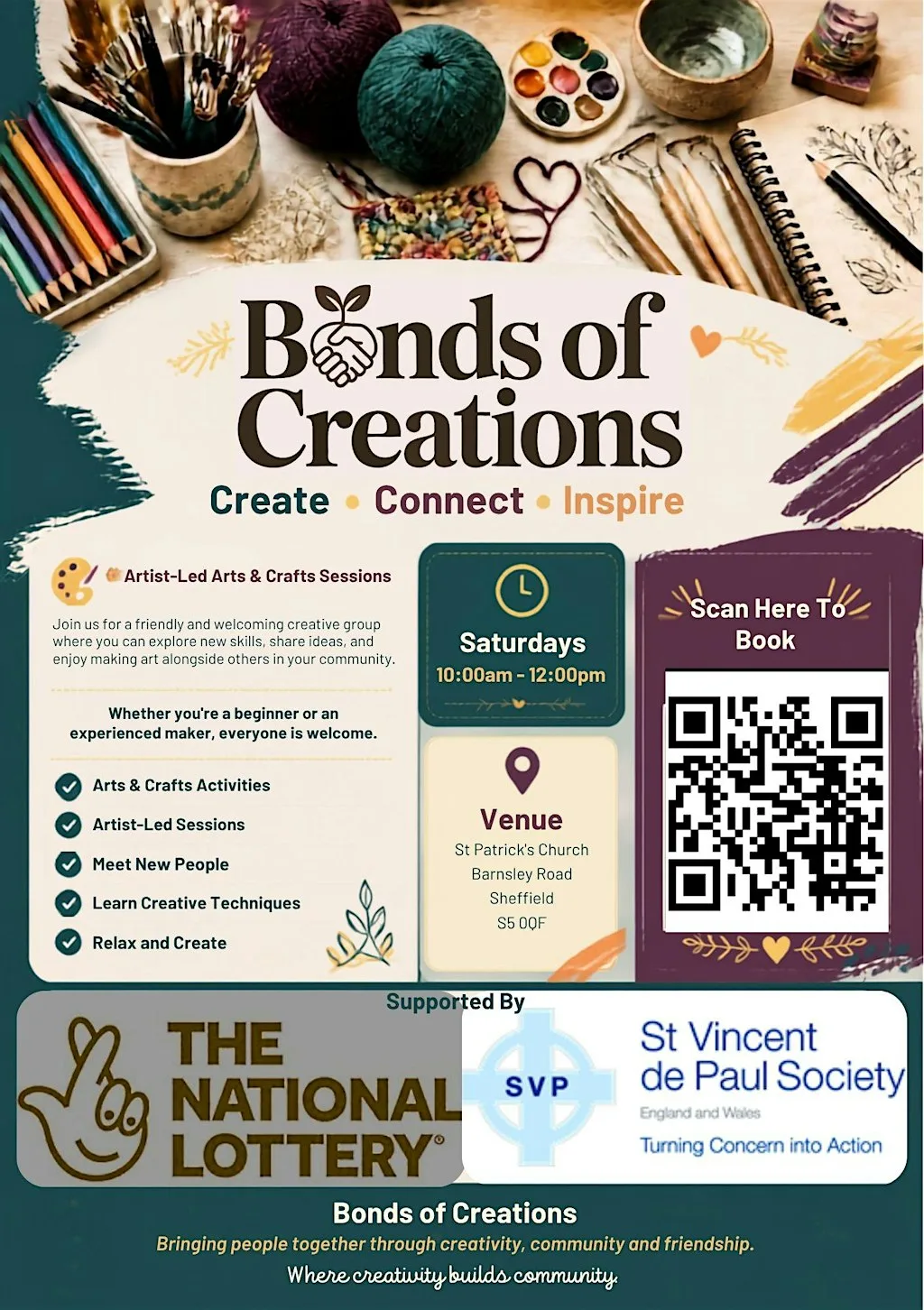 Bonds of Creations - self led arts and crafts at Arts & Craft Drop In