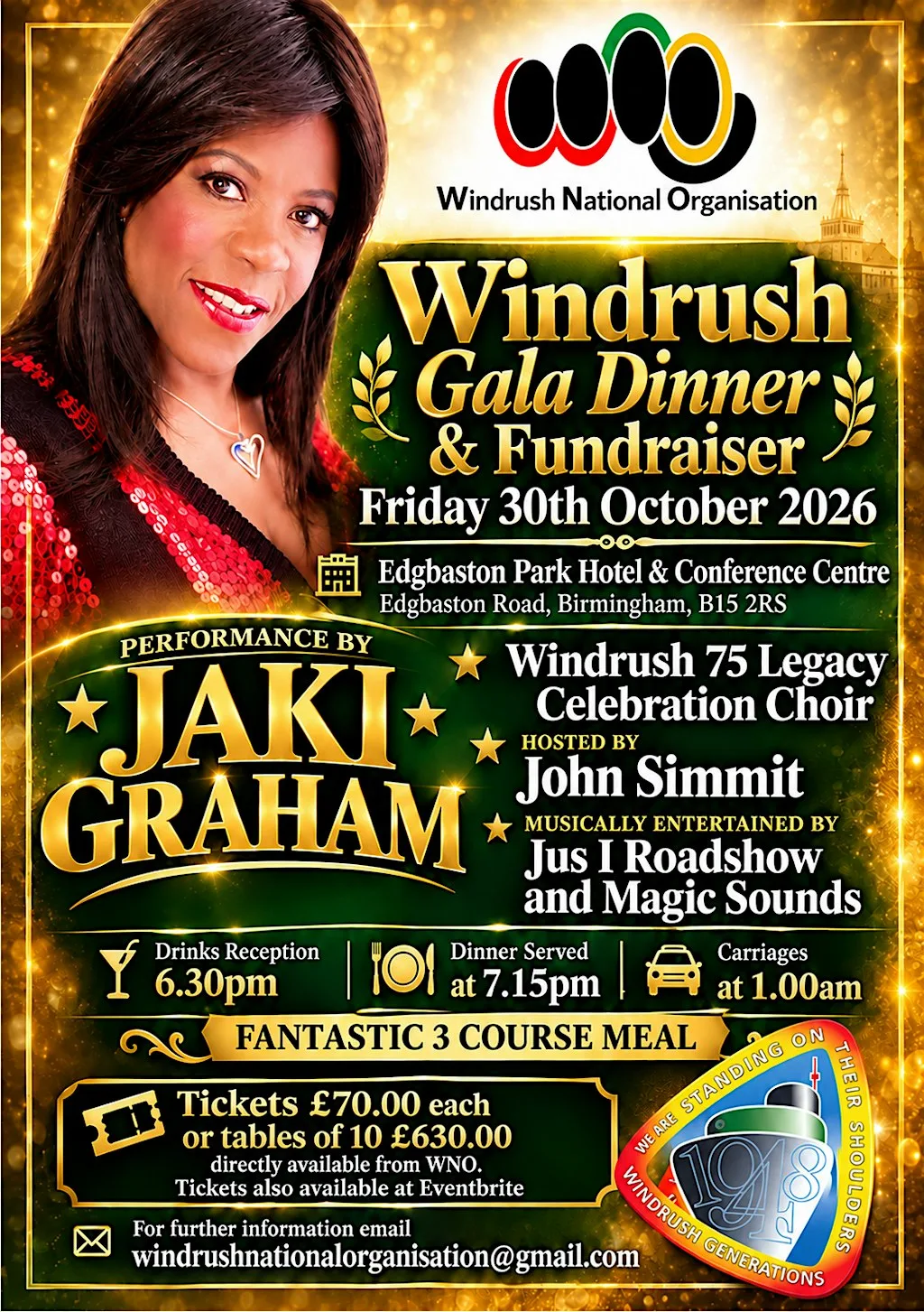 Windrush Gala Dunner & Fundraiser at Edgbaston Park Hotel & Conference Centre