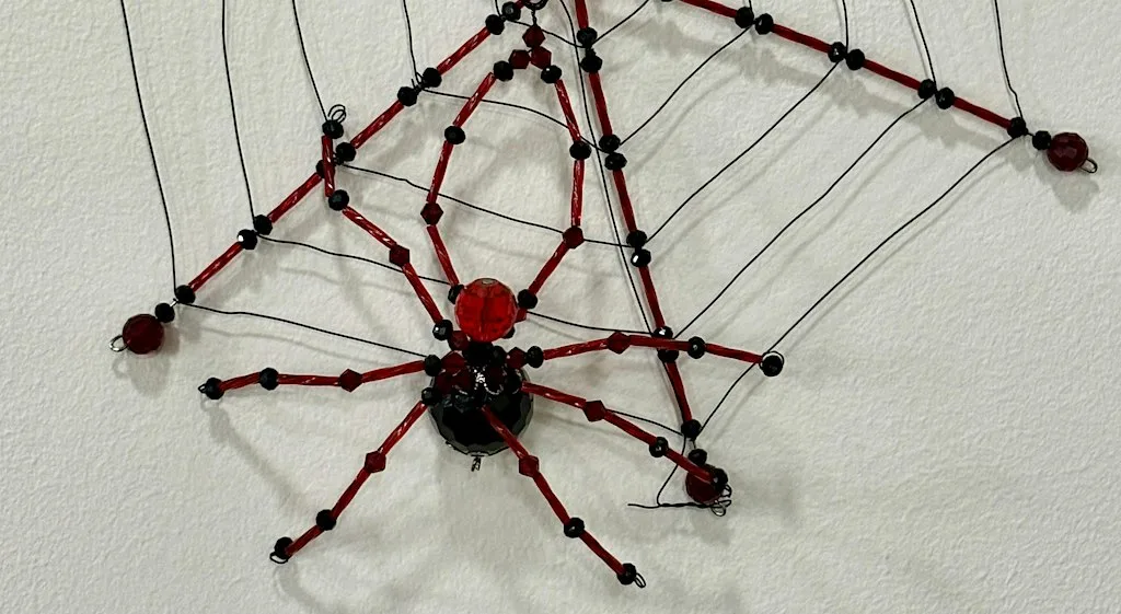 Halloween learn how to make a beaded spider & spiders Webb at The Number One Bead Shop