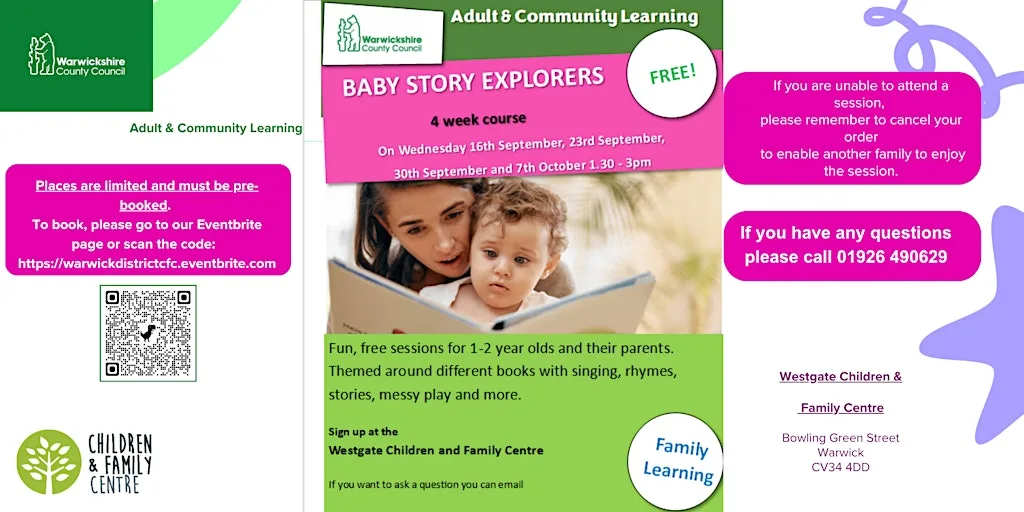 ACL Baby Story Explorers- 4 weeks course- 1-2 year olds- Westgate C&FC