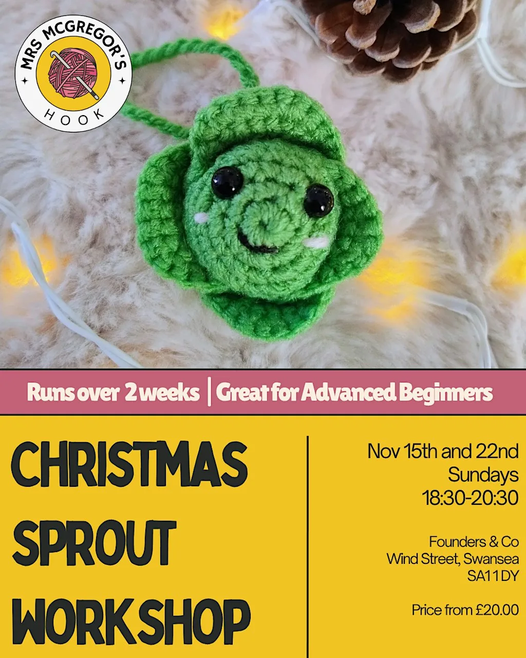 Crochet Christmas Sprout Workshop - 2 week