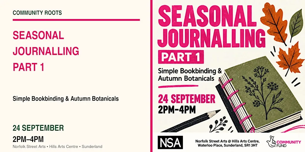 Seasonal Journalling: Simple Bookbinding and Autumn Botanicals – Part 1 at Hills Arts Centre