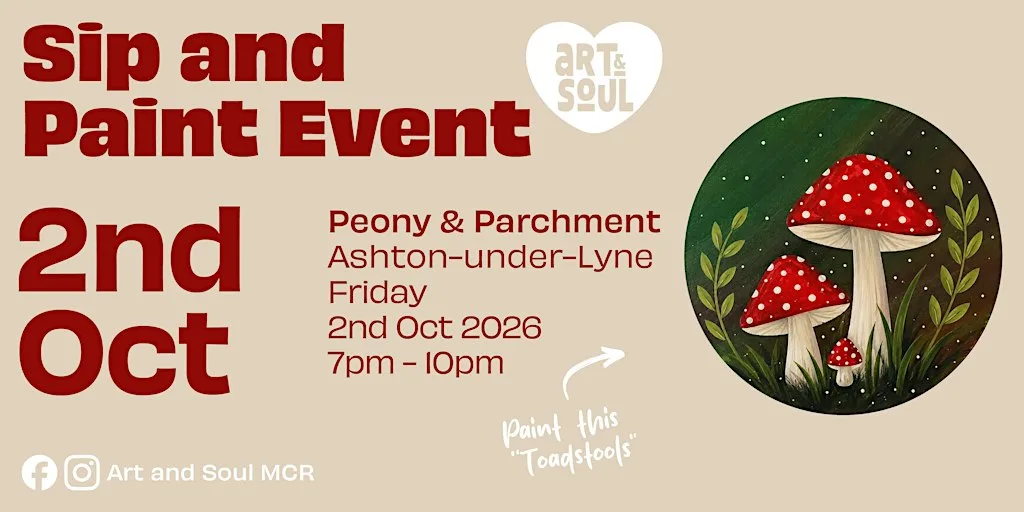 Sip and Paint Night at Peony & Parchment, Ashton-under-Lyne at 2 Market Ave
