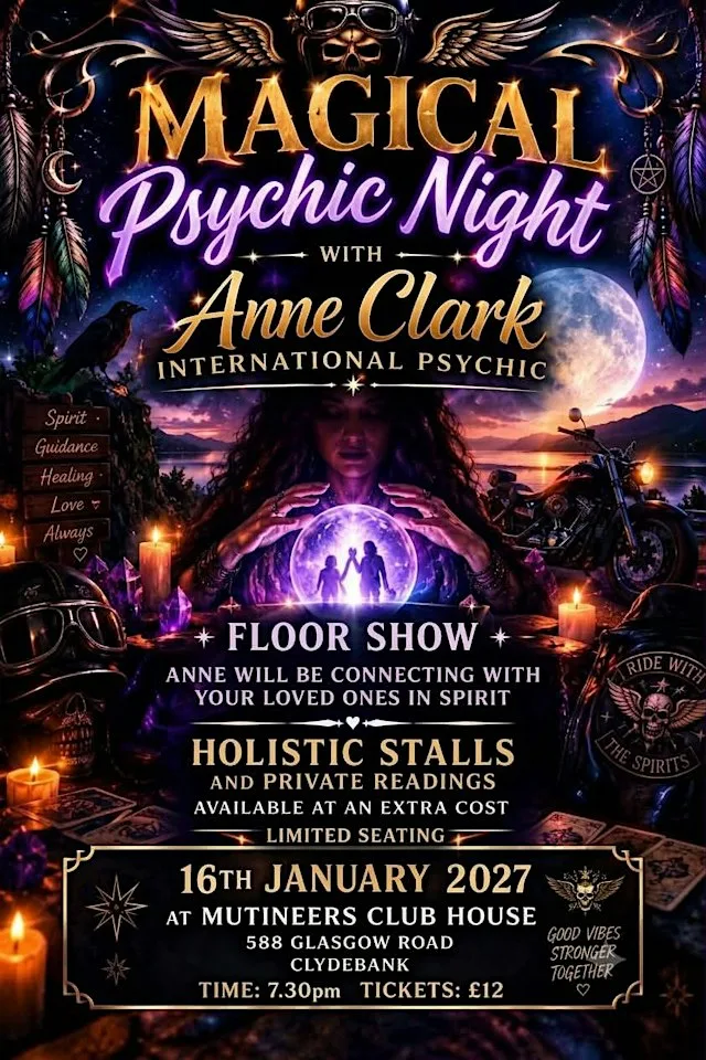 Magical psychic night with Anne Clark at 588 Glasgow Rd