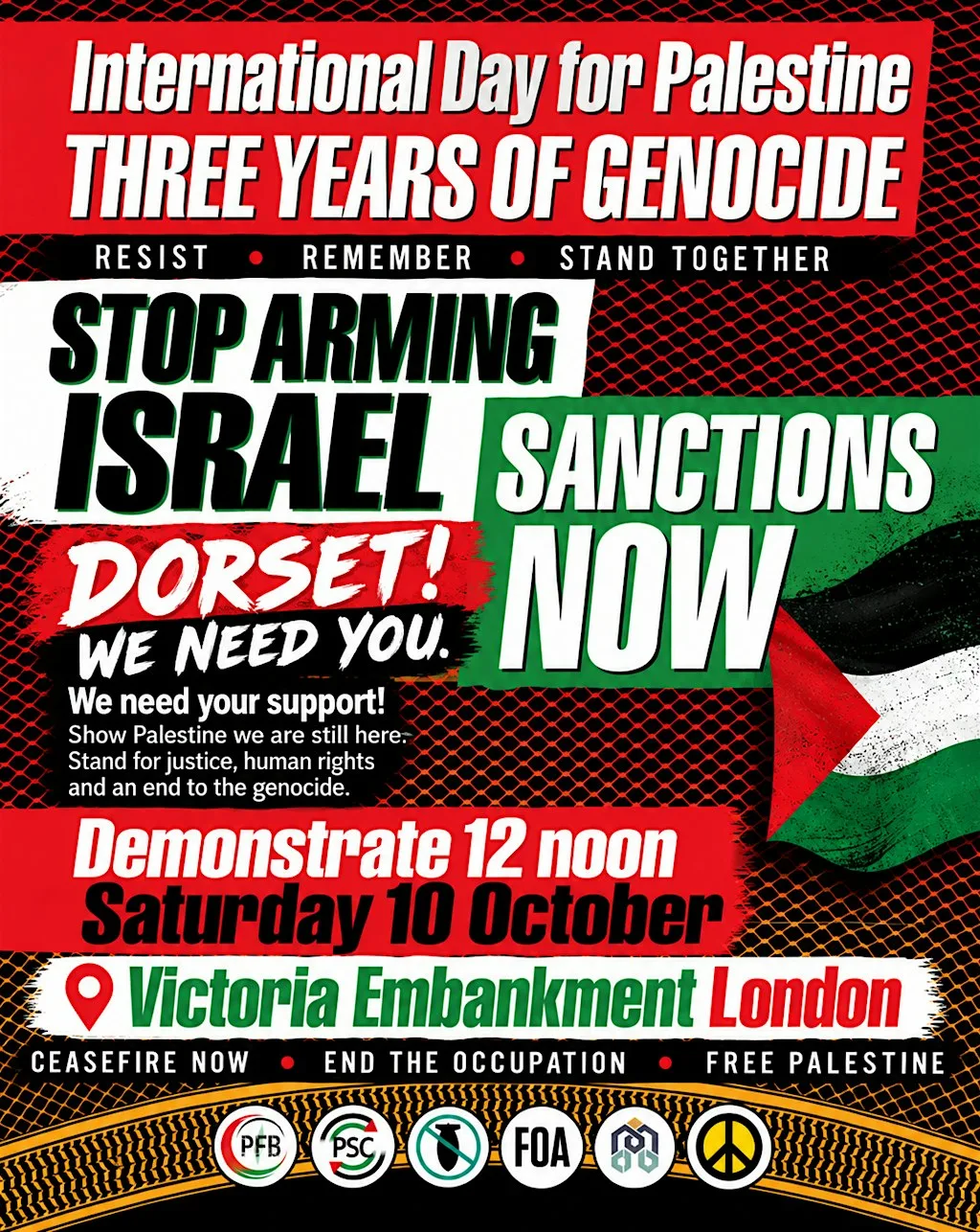 MARCH FOR PALESTINE, SAT 10 October, Coach tickets