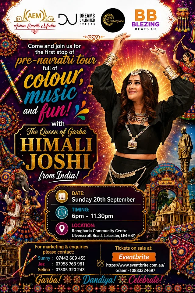 Pre-Navratri Tour with Himali Joshi LEICESTER! at Ramgarhia Community Centre