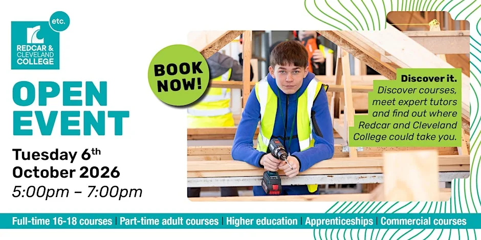 Redcar and Cleveland College Open Event - October 2026 at Redcar and Cleveland College