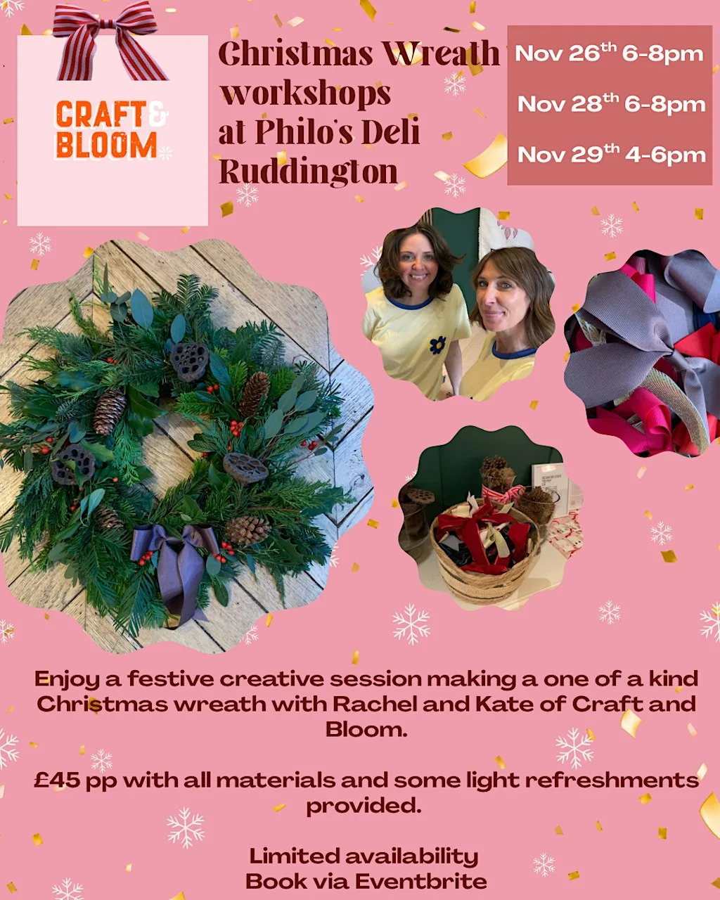 Craft and Bloom Wreath Workshops at Philos
