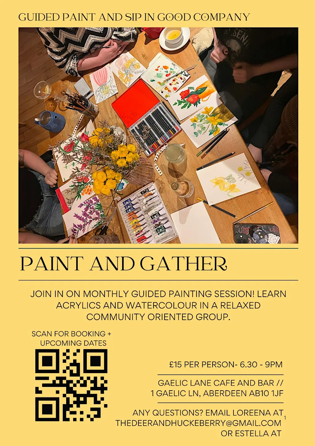 Paint and Gather: guided painting night at Gaelic lane cafe + studio