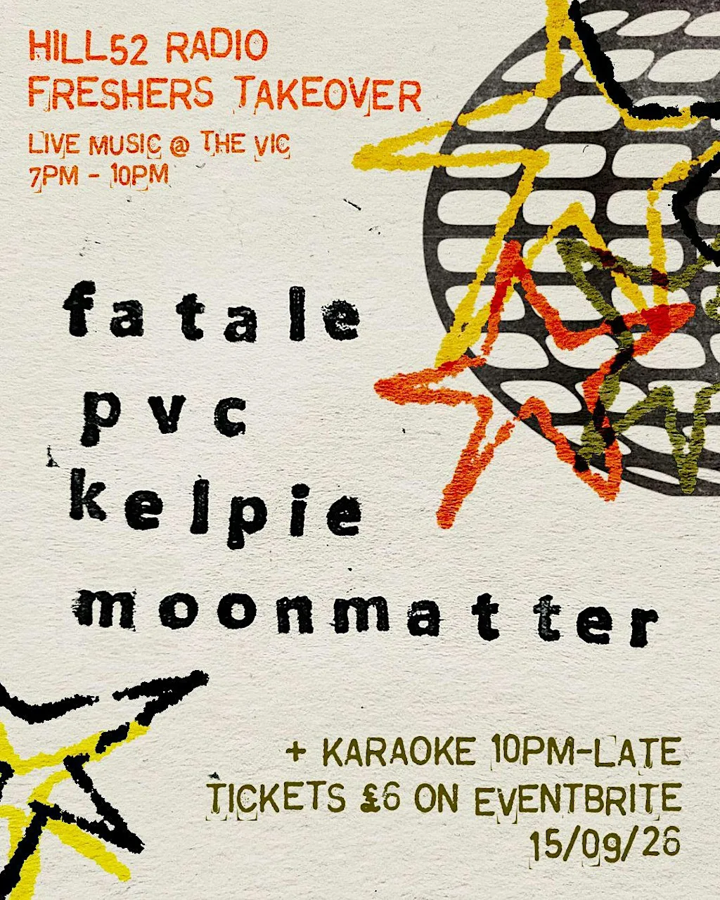 Hill52 Radio - Freshers 2026 Takeover at Vic Café & Bar