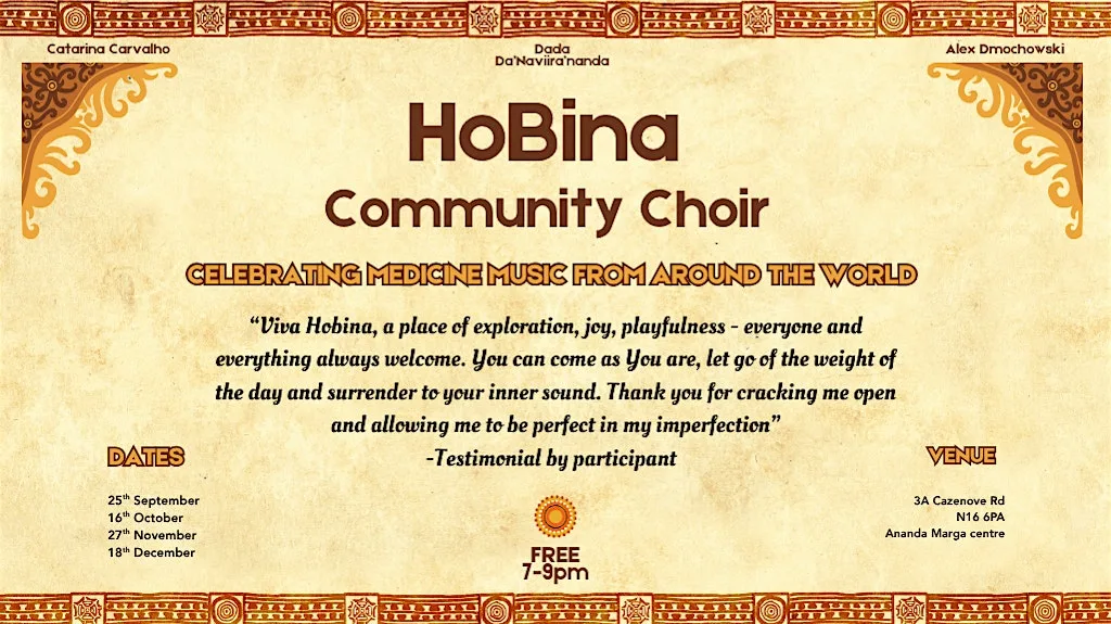 HoBina community choir at 3A Cazenove Rd