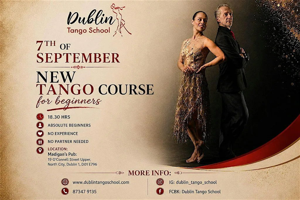 New Tango Course for Beginners at Hotel Riu Plaza The Gresham Dublin