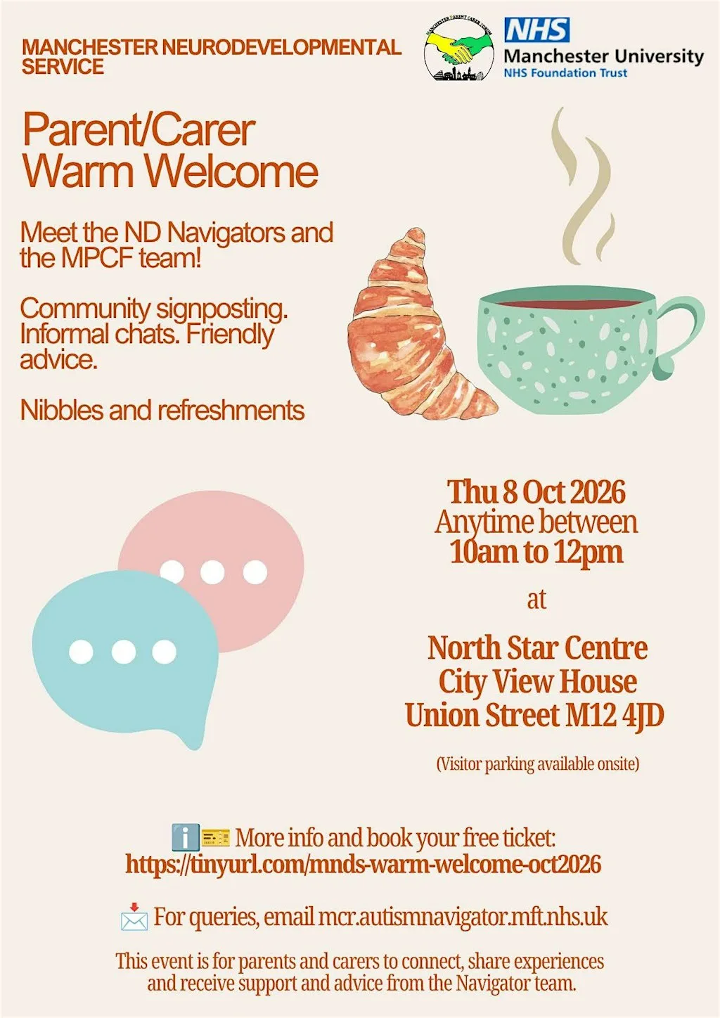 Manchester Neurodevelopmental (ND) Service Warm Welcome at North Star Centre @ City View House