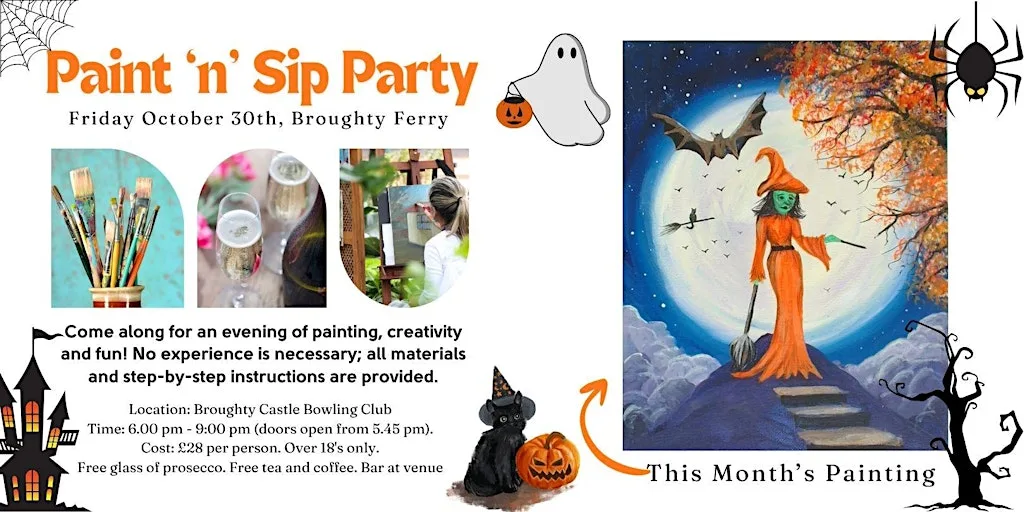 Paint & Sip Party – Broughty Ferry (Halloween Edition) at Broughty Castle Bowling Club