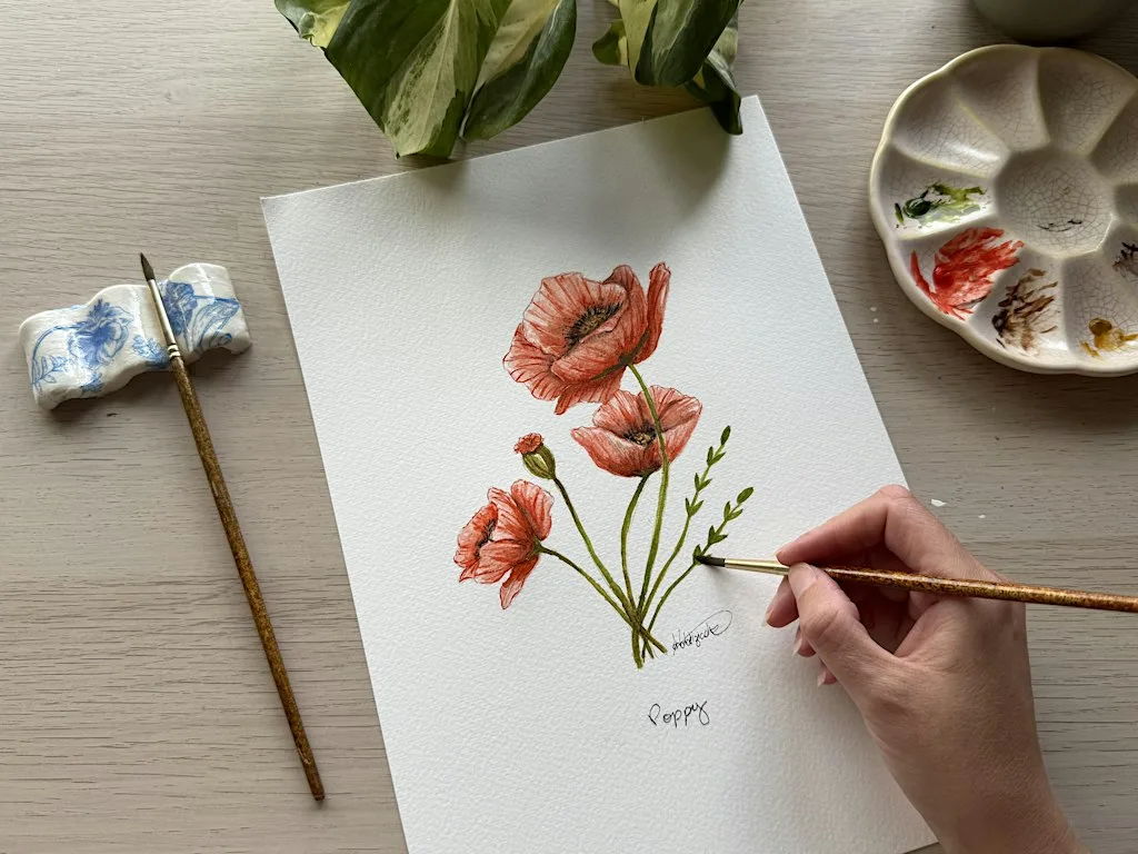 Botanical Watercolour for Beginners - Poppy Flower at Cass Art