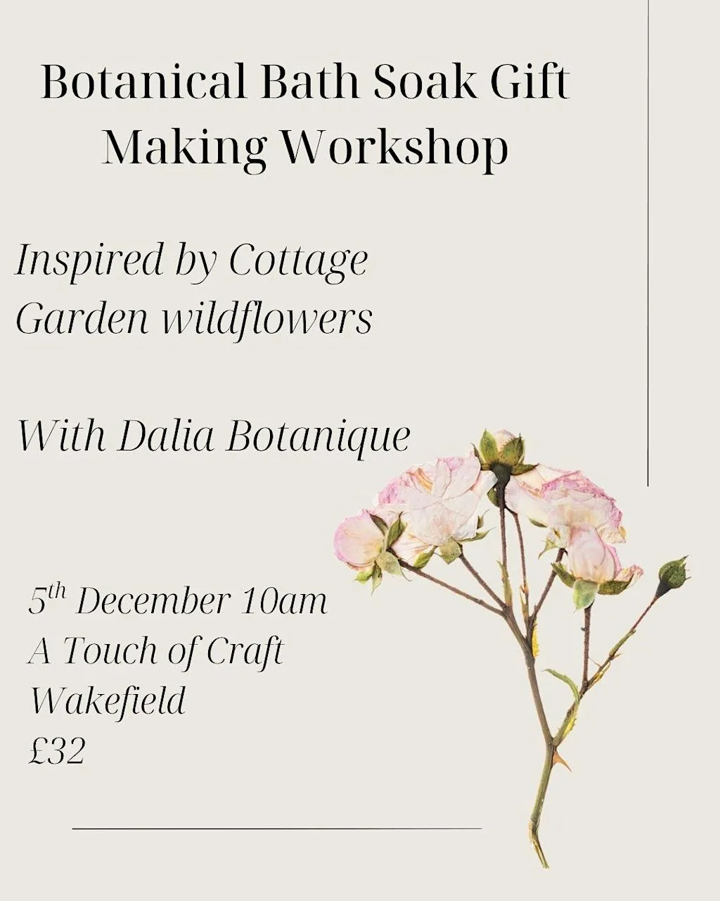Botanical Bath Soak Gift Making Workshop with Dalia Botanique