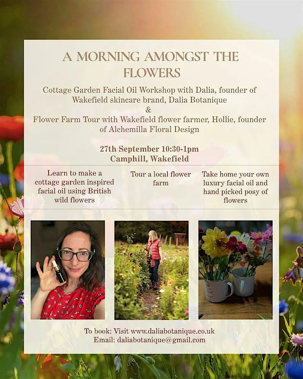 A Morning Amongst flowers: Cottage Garden Facial Oil Workshop & Flower Farm