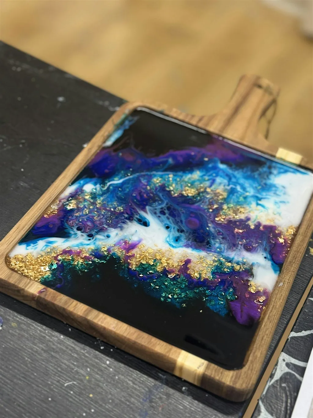 Resin Charcuterie Board workshop for beginners at Pictura Chester