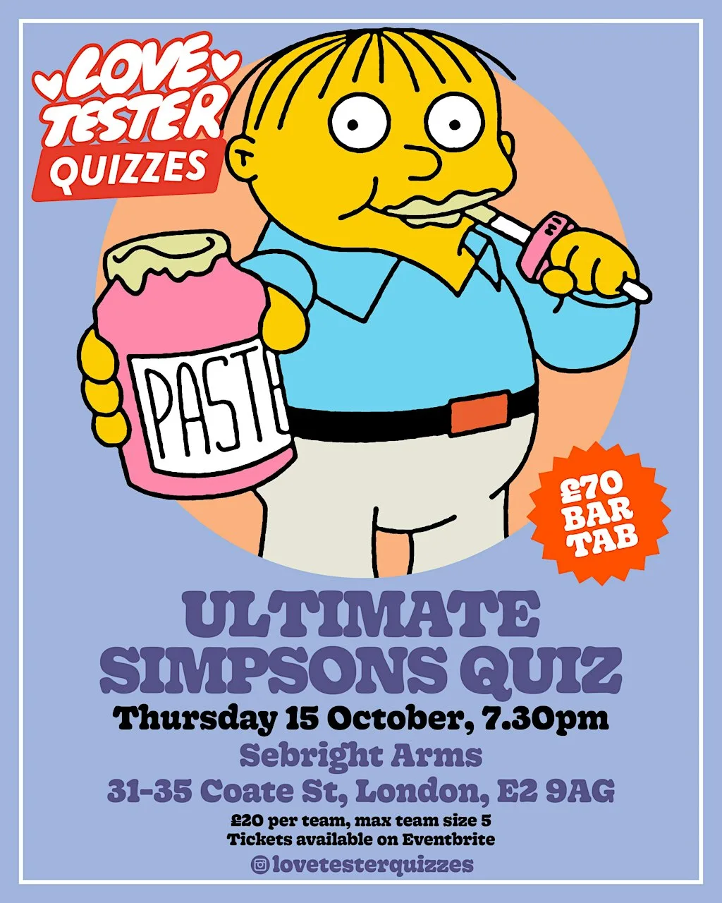 Ultimate Simpsons Quiz at Sebright Arms