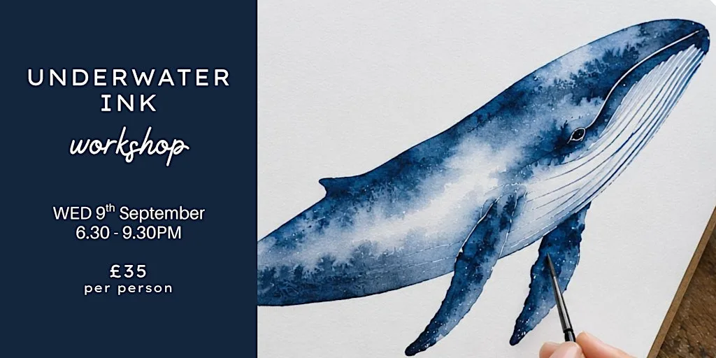 Art Workshop - Ink Underwater Theme - Southampton at Woodmill Coffee Kitchen