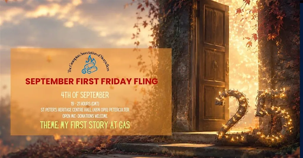 September First Friday Fling: Your First Story at GAS at St Peter's Heritage Centre