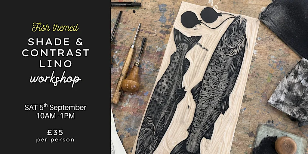 Art Workshop - Lino Printing Shading & Contrast - Southampton at Woodmill Coffee Kitchen