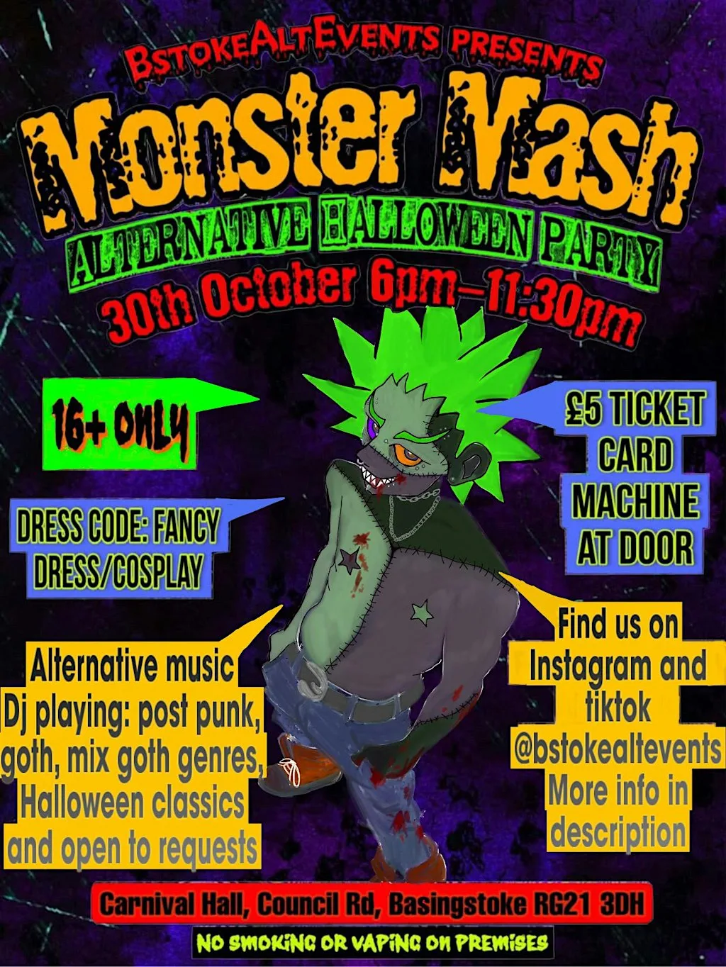 alternative Halloween monster mash party at Carnival Hall
