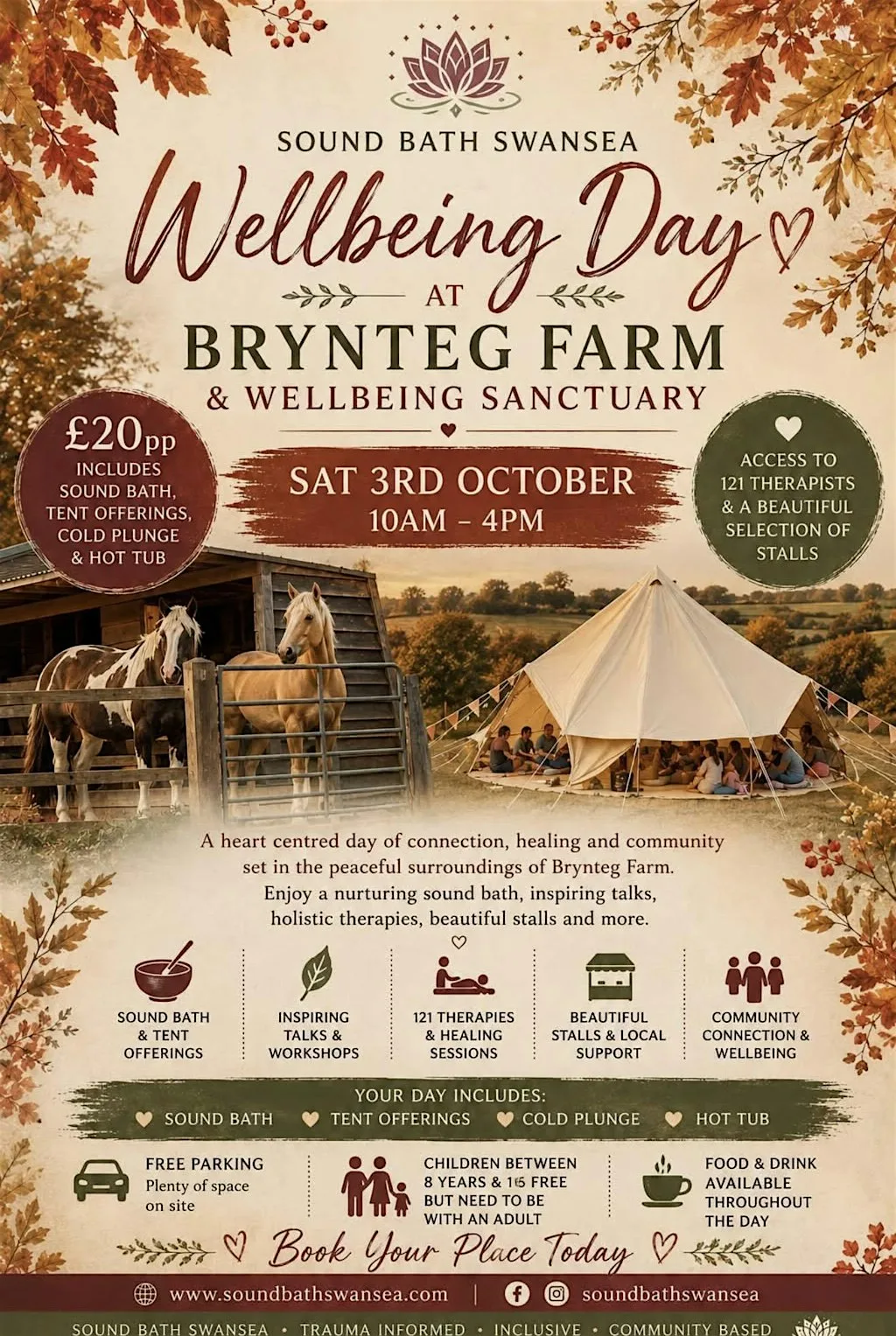 Autumn Wellbeing Retreat Day at Brynteg Farm at Brynteg Farm and Wellbeing Sanctuary