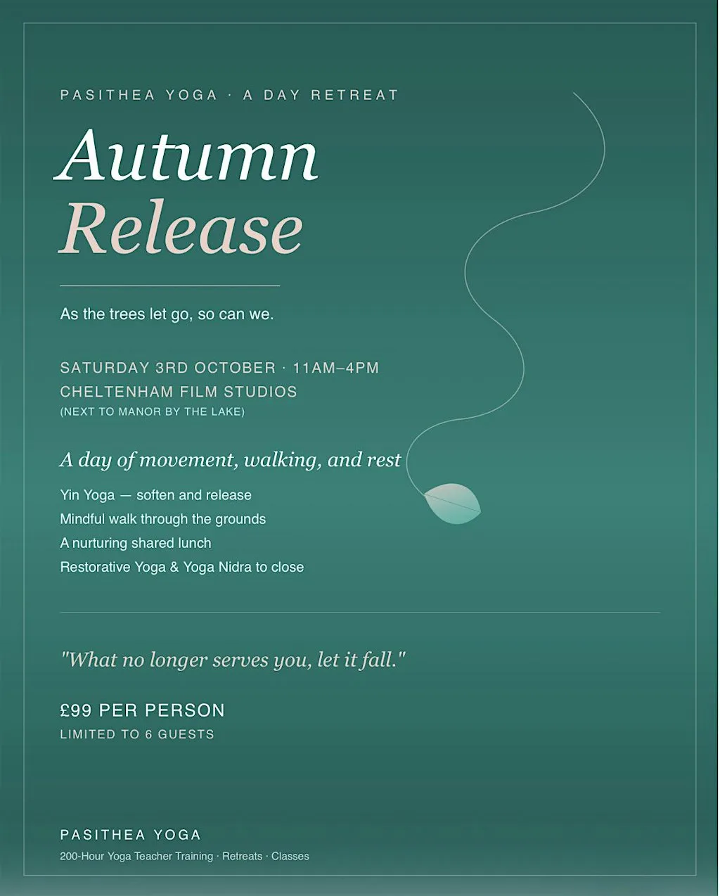Autumn Release Yoga Retreat - Cheltenham at Cheltenham Film Studios