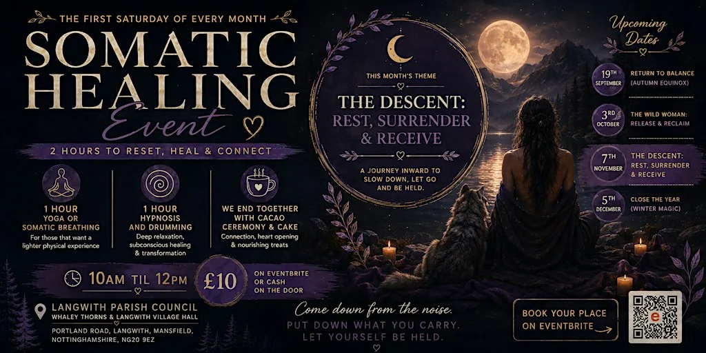 Yoga, Somatic Therapy and Hypnosis. THE DESCENT: REST, SURRENDER & RECEIVE