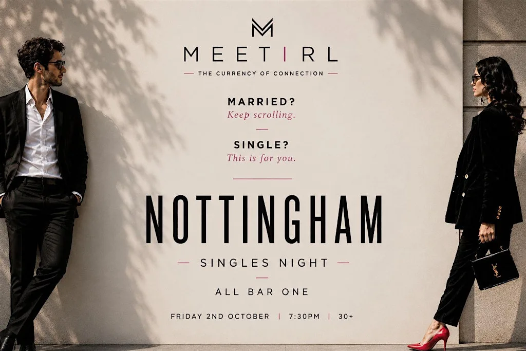 MeetIRL Nottingham Singles Social Mixer | Ages over 30+ | All Bar One